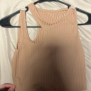 Faded brown cropped tank top!